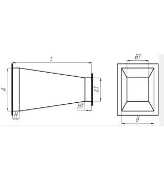 Переход тип4 оц. АхB/А1хB1 800х600/600х600 L300 0,7 Переход тип4 оц. АхB/А1хB1 800х600/600х600 L300 0,7