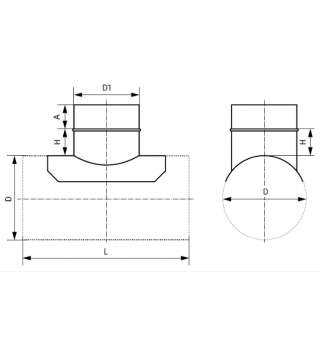 Врезка воротниковая оц. D400/125 0.5 Врезка воротниковая оц. D400/125 0.5