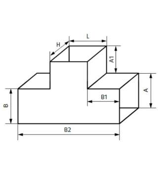 Тройник оц. 1600х1600х1000 H1000 1,2 Тройник оц. 1600х1600х1000 H1000 1,2