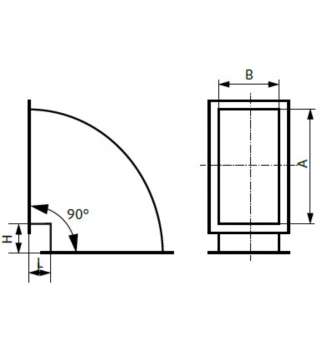 Отвод с полками оц. 90 500х1600 L50 H50 1.2 Отвод с полками оц. 90 500х1600 L50 H50 1.2