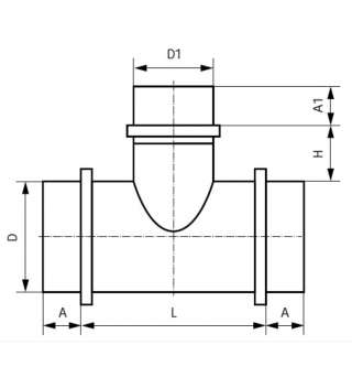 Тройник оц. D125/100 0.5 Тройник оц. D125/100 0.5