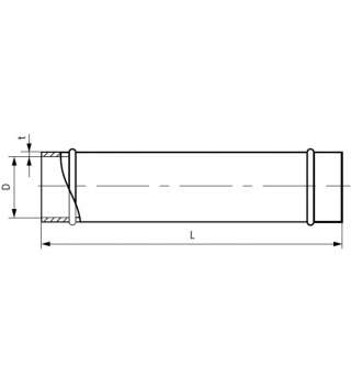 Круглый воздуховод оц. D140 L1000 Круглый воздуховод оц. D140 L1000